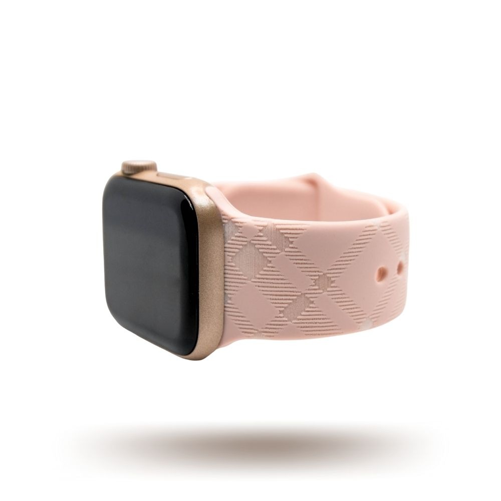 Pink Checkered Silicone Watch Band
