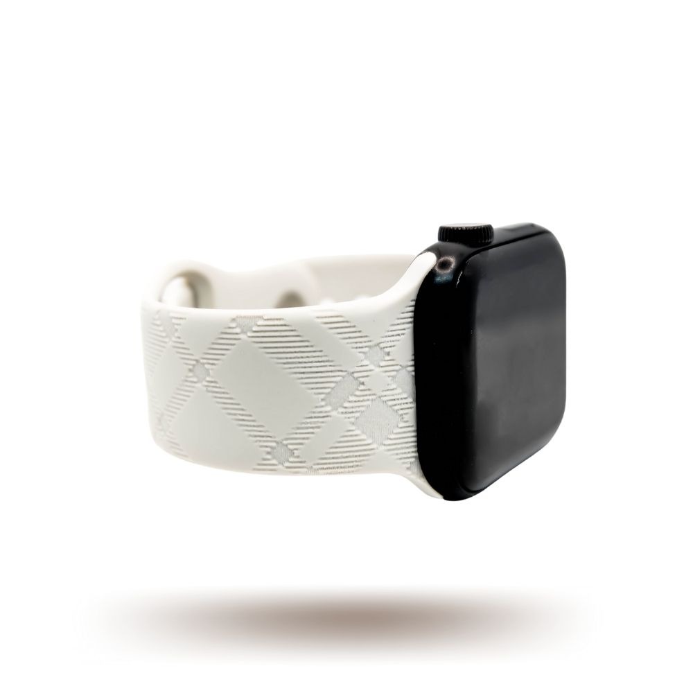 Apple Watch Textured Plaid Etched Silicone Band
